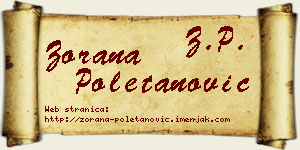 Zorana Poletanović vizit kartica